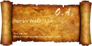 Ogrin Adélia névjegykártya
